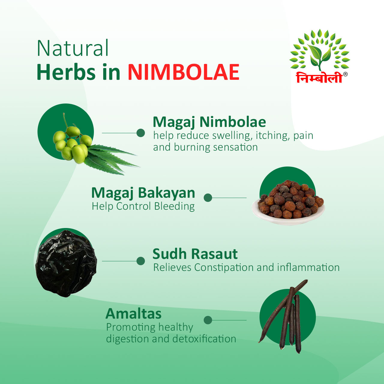 Nimbolae Piles Tablets - 60 Tablet Bleeding, Burning & Pain Relief From Constipation